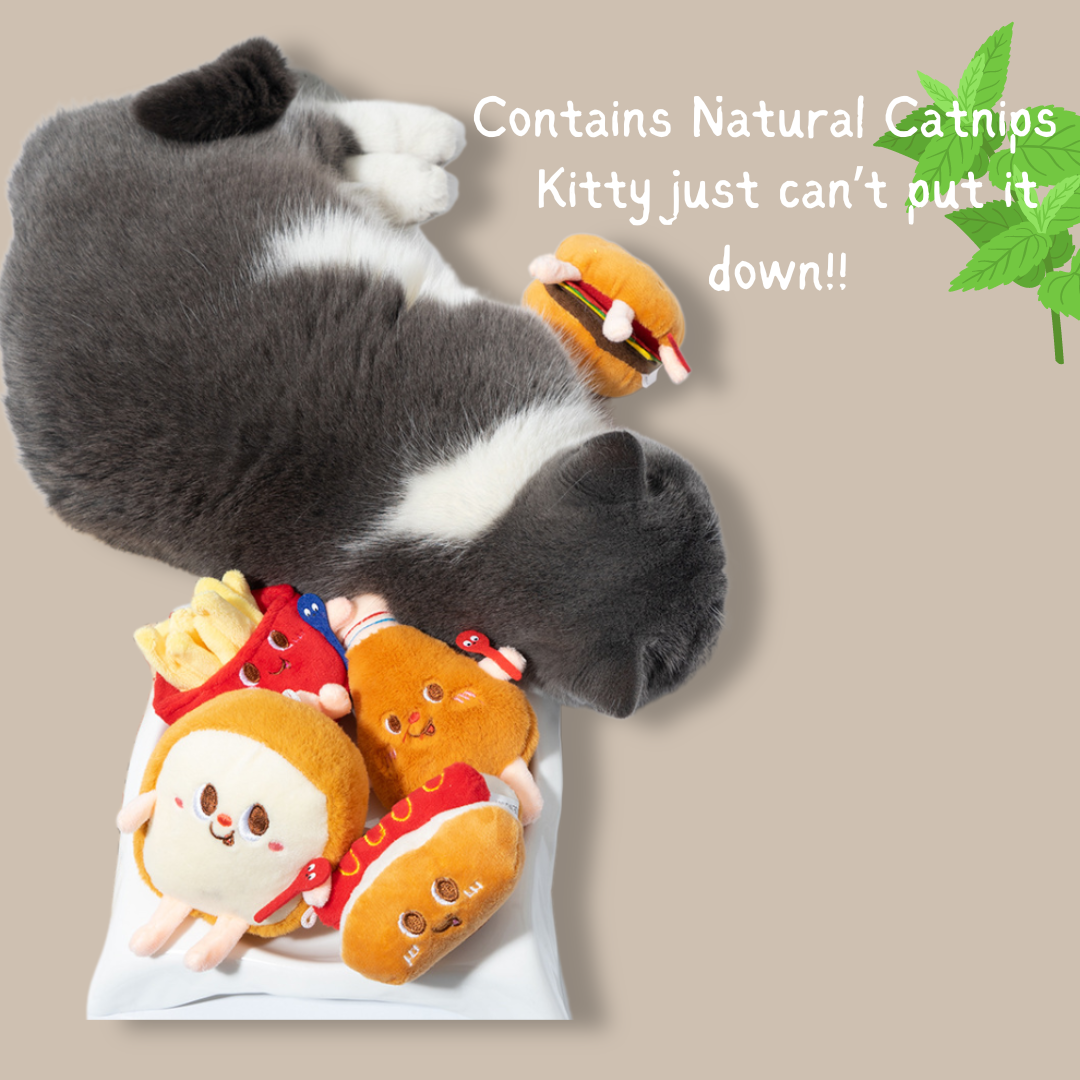 Fast Food Series Catnip Cat Toys - Hotdog
