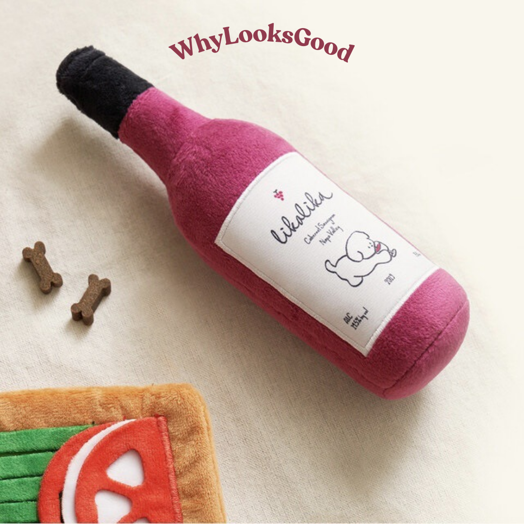 Korean Plush Wine Bottle Dog Toy