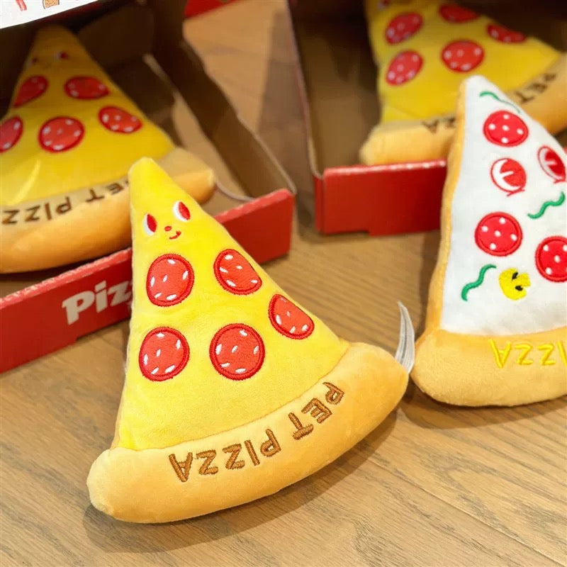 Plush Squeaky Pizza Toy with Pizza Box!