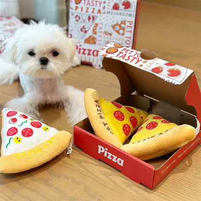 Plush Squeaky Pizza Toy with Pizza Box!