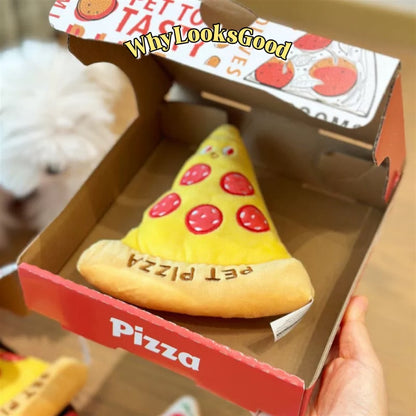 Plush Squeaky Pizza Toy with Pizza Box!