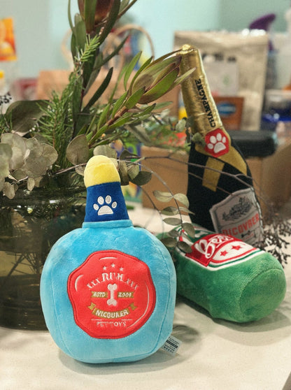 Plush Liquor Bottle Squeaky Toy - Rum