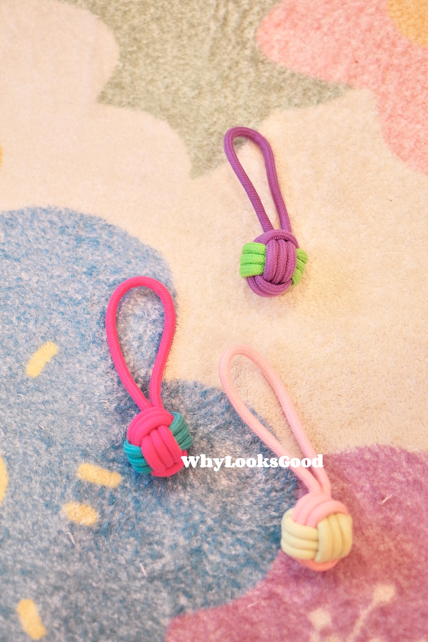 Durable Colorful Rope Knot Ball Dog Toy - Red & Blue