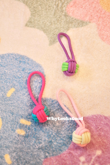Durable Colorful Rope Knot Ball Dog Toy - Red & Blue