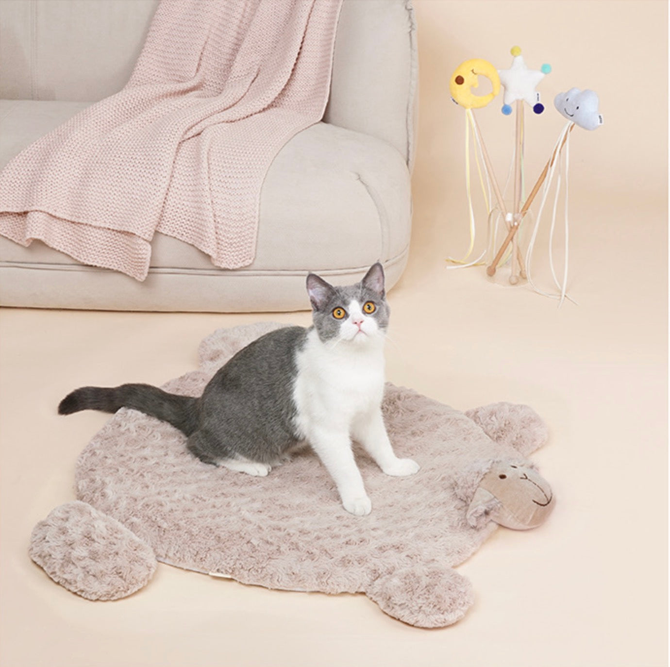 ZEZE Ultra-Soft Lamb Plush Pet Mat for Cats and Dogs