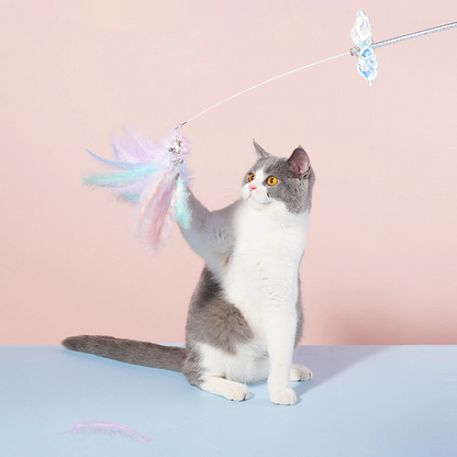 ZEZE Dreamy Feather Cat Teaser Wand with Bell