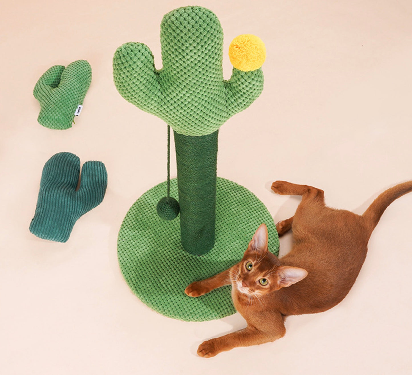 ZEZE Cactus Cat Scratching Post with Catnip Toy