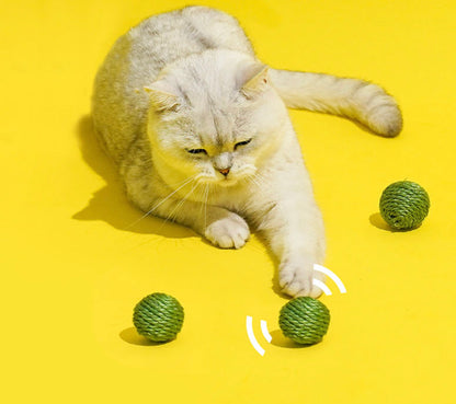 ZEZE Green Pea Sisal Ball Cat Toy (3 in 1)