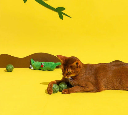 ZEZE Green Pea Sisal Ball Cat Toy (3 in 1)