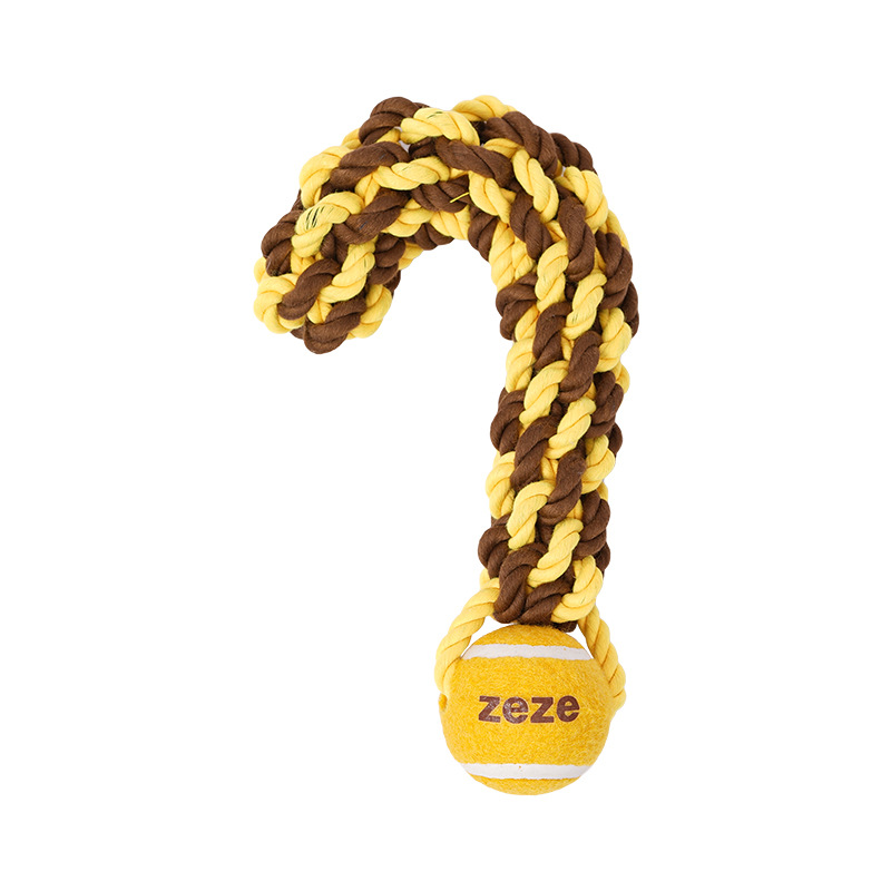 ZEZE Durable Rope and Tennis Tug Toy for Dogs