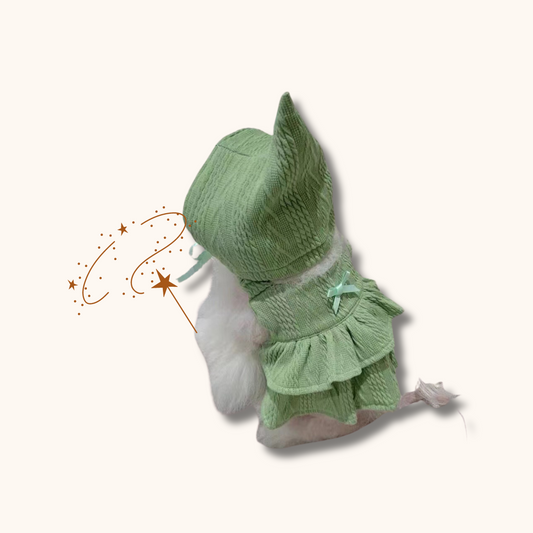 Little Wizard Knit Suspender Dress and Hat for Dogs - Green