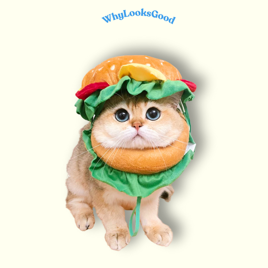 Cute Burger Headpiece for Cats and Small Dogs - Pet Costume